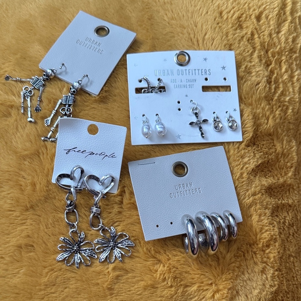 Bundle deal- Urban Outfitters and Free People Silver Earring Sets